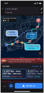 Giao diện dẫn đường Vietmap Live
